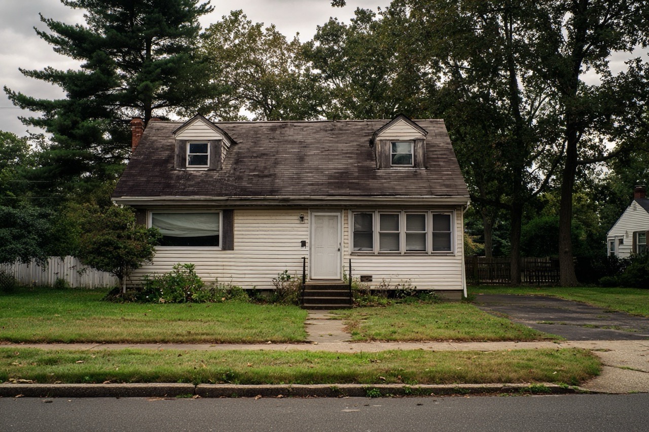House in foreclosure New Jersey residential neighborhood